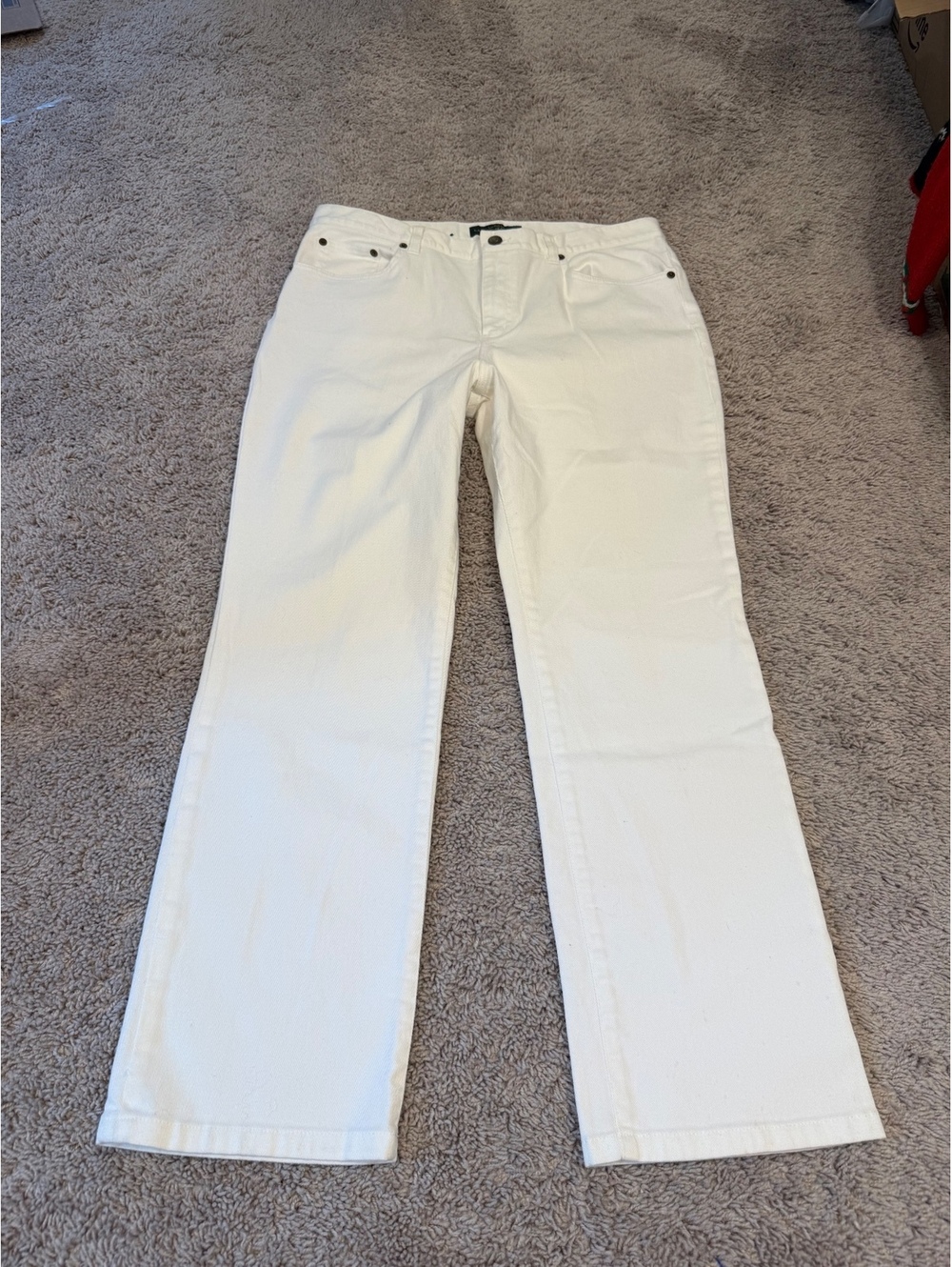 Lauren Jeans Co. Ralph Lauren Classic Straight White Jeans Size 12